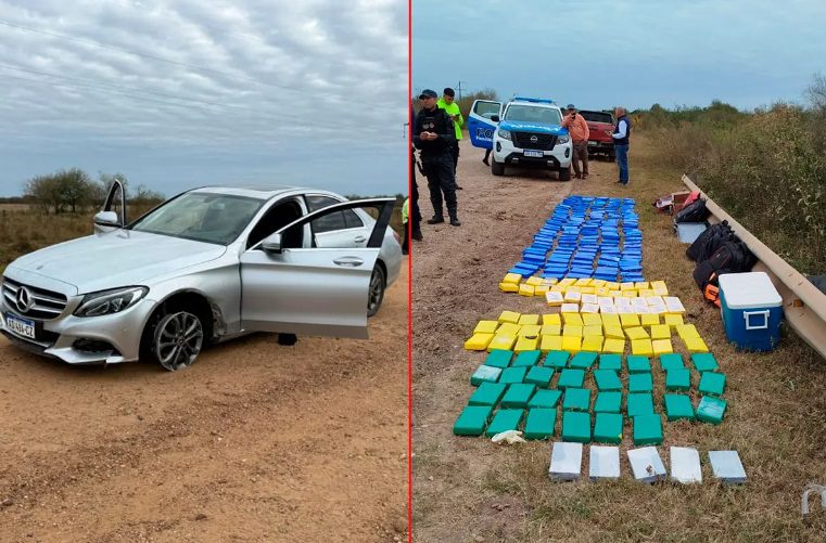 Preventiva y embargo por $100 millones a los detenidos en Feliciano por transportar 260 kilos de cocaína