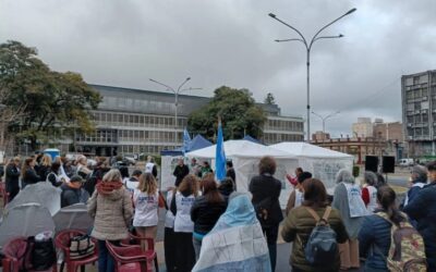 AGMER volvió a instalar una carpa para rechazar el proyecto de reforma previsional