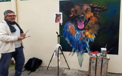 «Sandalio» quedó plasmado en un mural en la Escuela «Sandalio Olivetti»