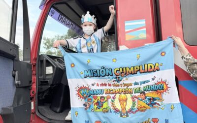 Un verdadero campeón: Manu le ganó otra batalla a la leucemia y fue recibido por una caravana en Chajarí