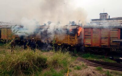 Un incendio afectó a vagones en la Estación Central de Concordia