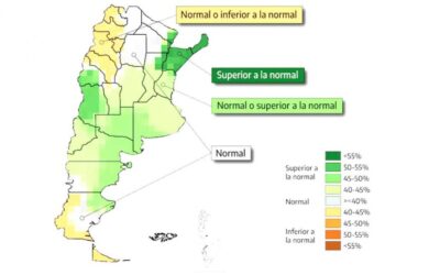 El mapa meteorológico que anticipa las lluvias de primavera: Entre Ríos, en “verde aguado”